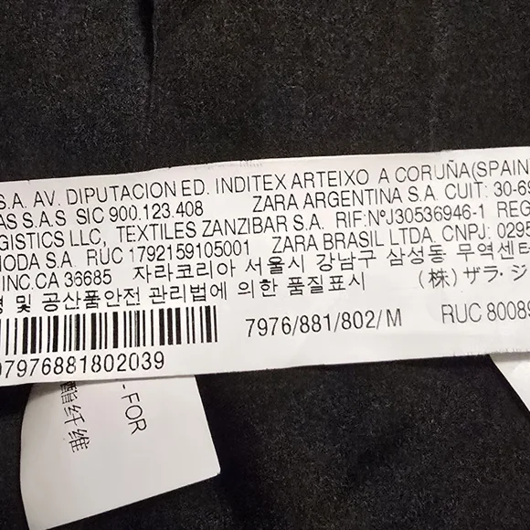 ZARA WOMEN’S STUDIO PLAID CHECK DOUBLE BREASTED 100% WOOL COAT GRAY - Picture 9 of 12